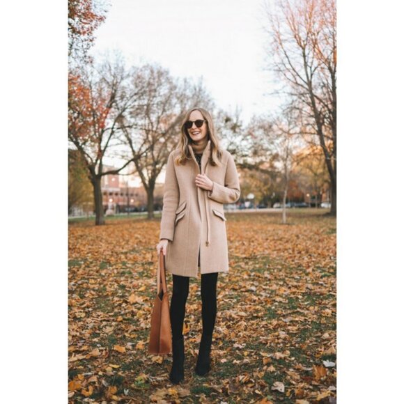 💕J. CREW💕 Cocoon Coat in Italian Stadium-Cloth Wool Blend ~ Heather Acorn 10 - Picture 7 of 16